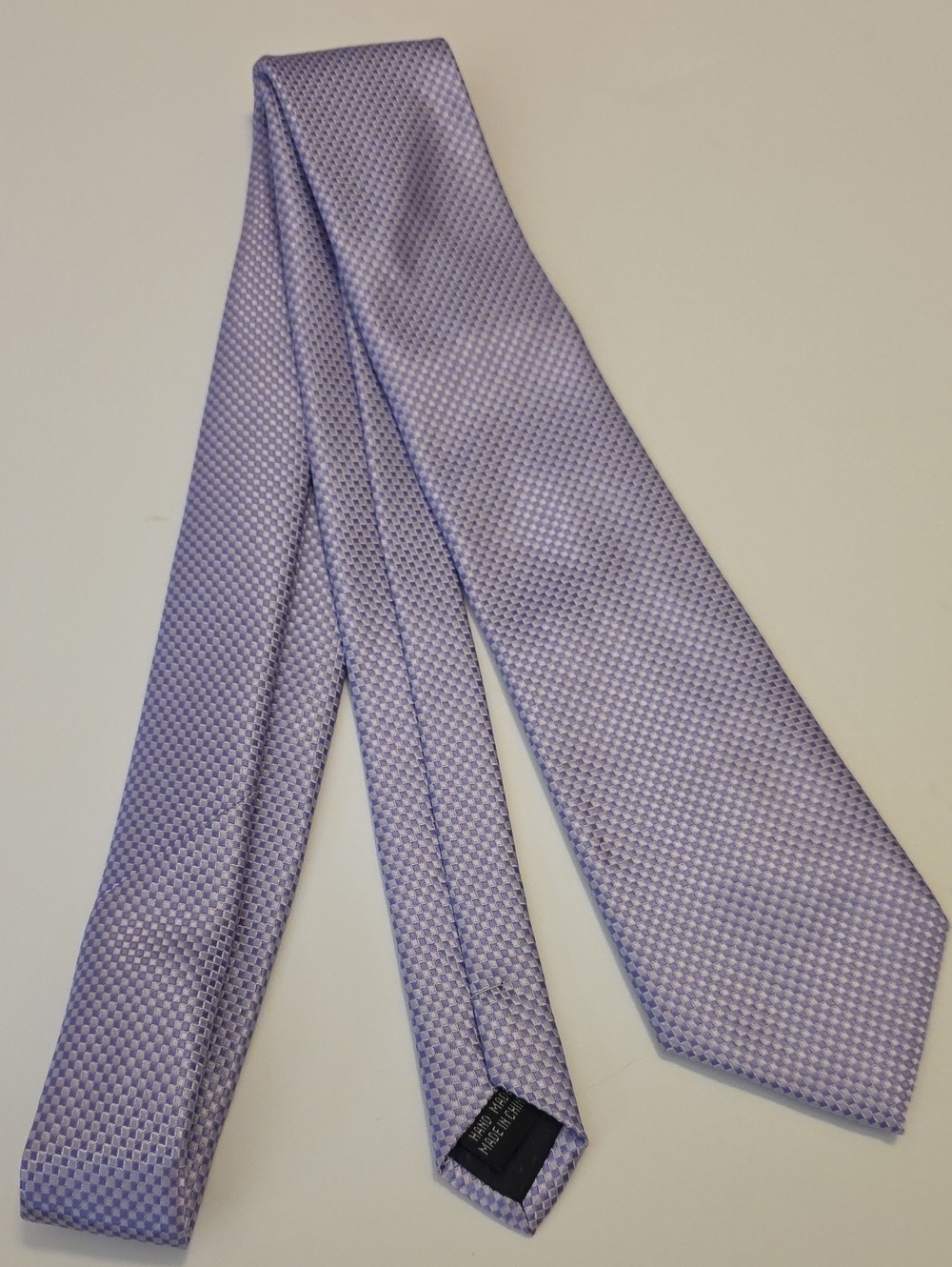 Source Unknown Lilac Textured Tie - Subtle Check Weave